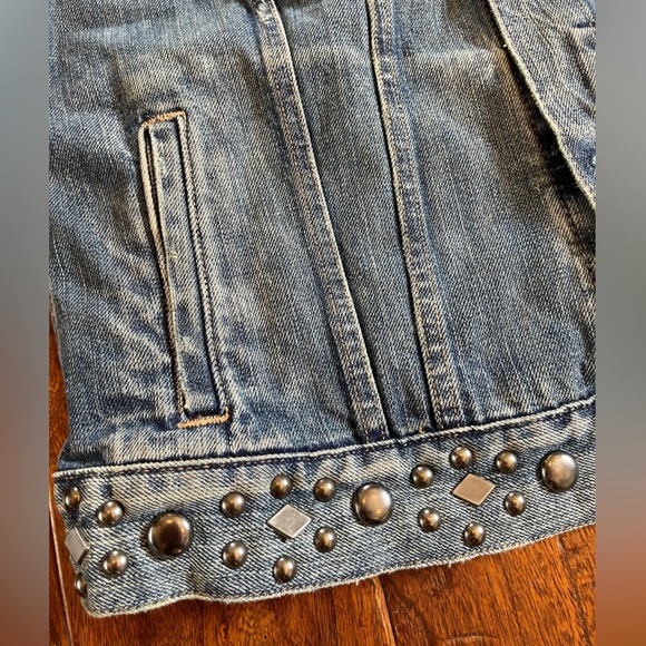 DENIM & SUPPLY RALPH LAUREN Relaxed Trucker Distressed Denim vest size L - Picture 2 of 13